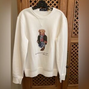 Polo by Ralph Lauren White Polo Bear Crewneck Sweatshirt